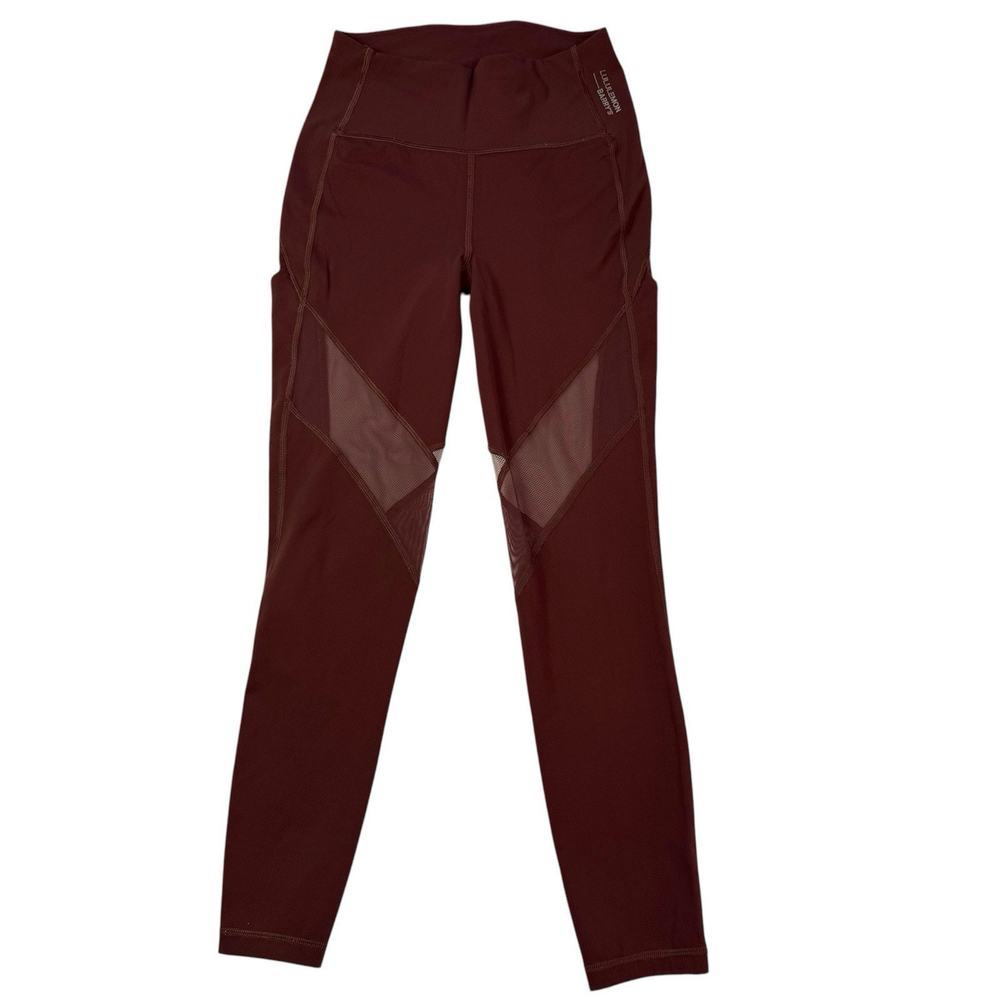 Lululemon Womens 4 Leggings Stronger As One Tight 25" Barrys Bootcamp Maroon Red